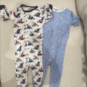 Magnetic Me Gray and Blue Footies One Pieces - 9-12 mo